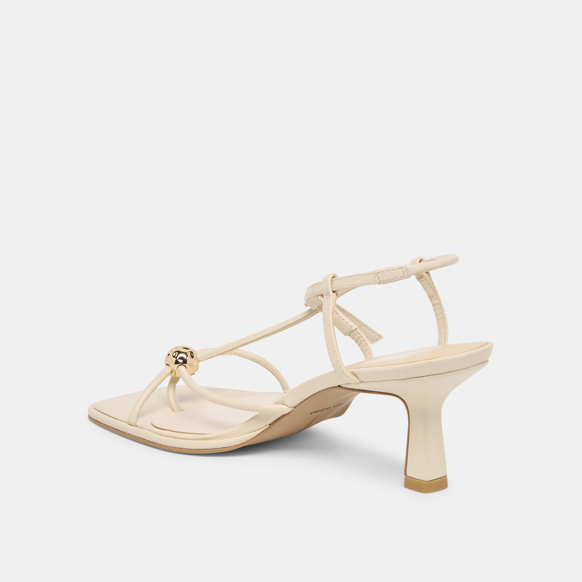 MYLEE WIDE HEELS CREME LEATHER