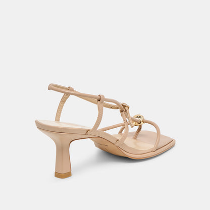 MYLEE WIDE HEELS LIGHT TAN LEATHER