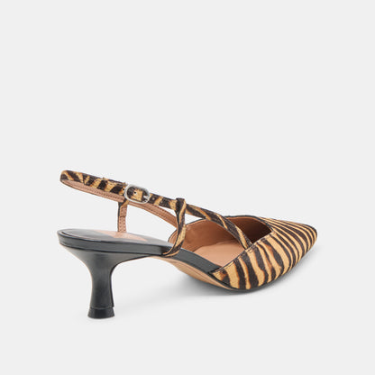 ODELA HEELS TIGER CALF HAIR