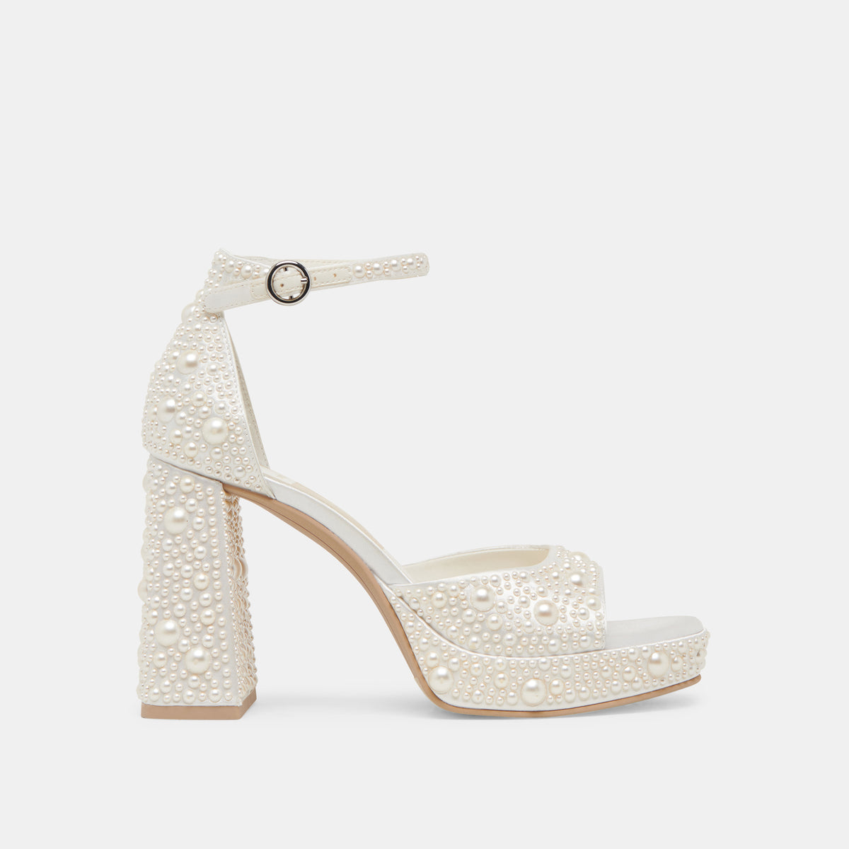 PANDRO PEARL WIDE HEELS TRUE SATIN