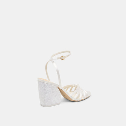 RONICA HEELS TRUE WHITE SATIN