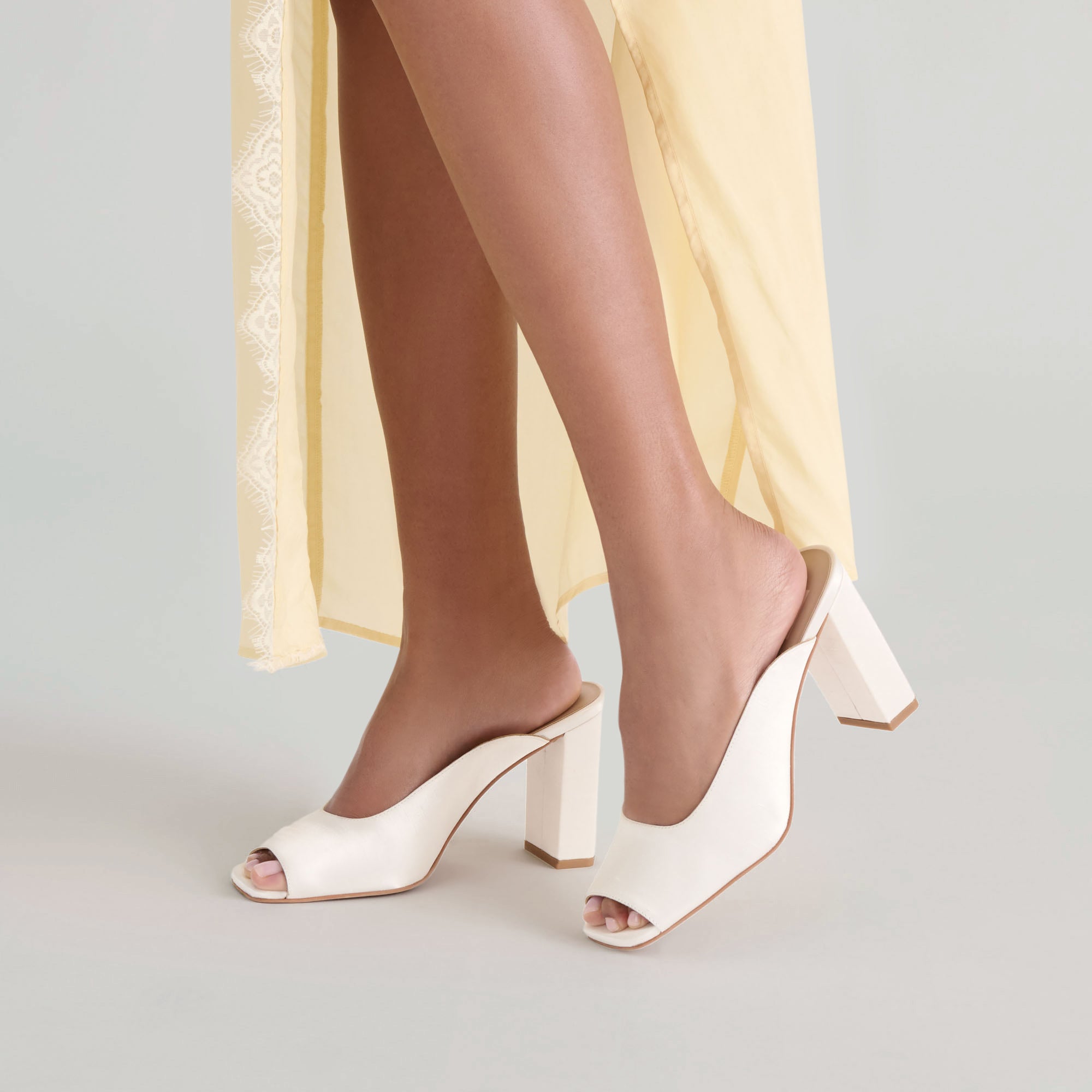 Sabela Off White Satin Heels Dolce Vita