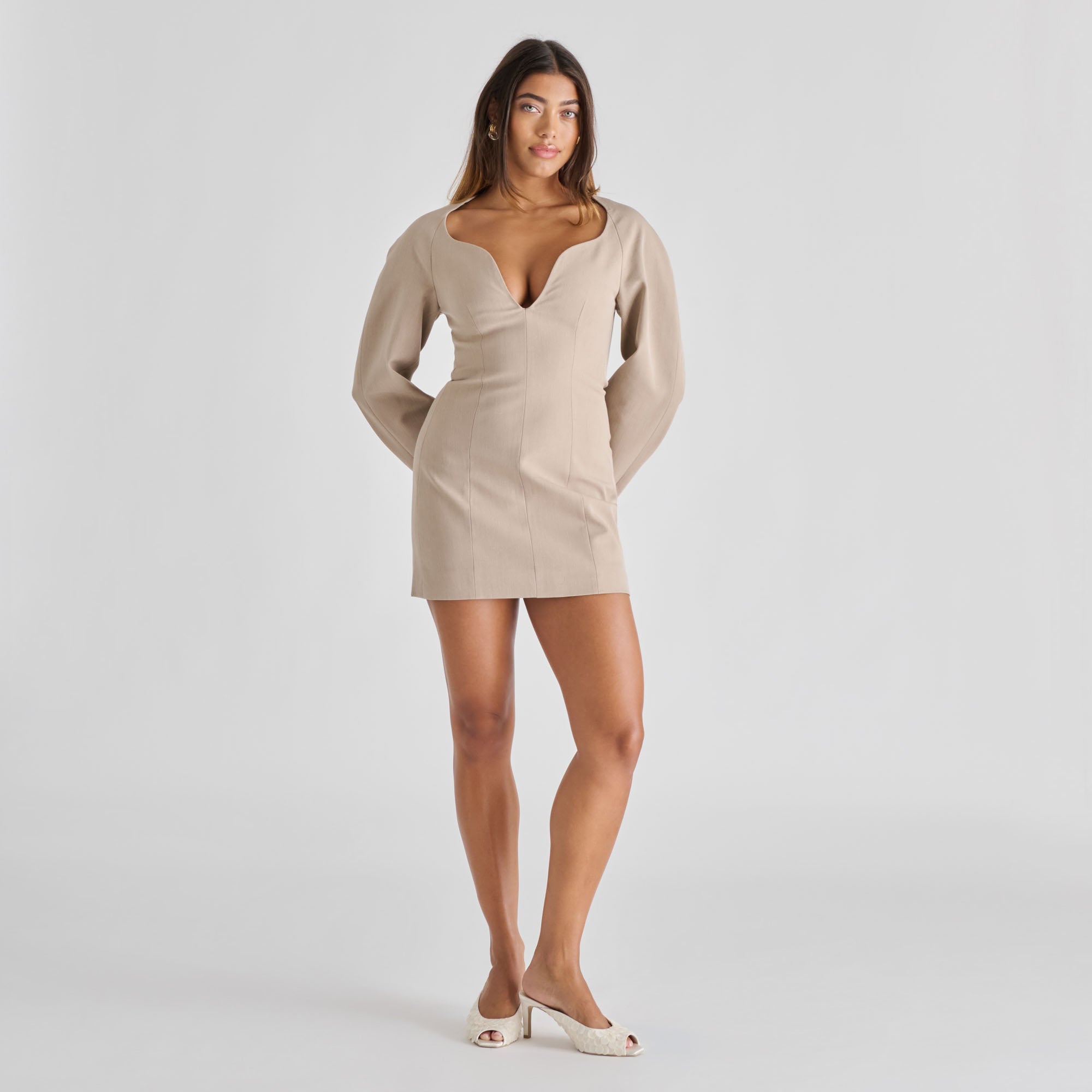 SAMARY CONFETTI HEELS OFF WHITE SATIN