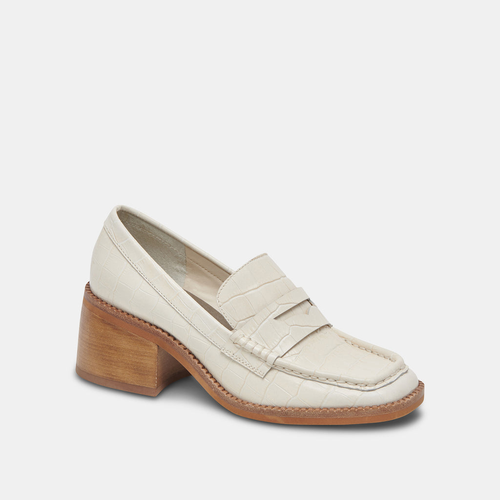 TALIE LOAFERS IVORY EMBOSSED LEATHER - image 2