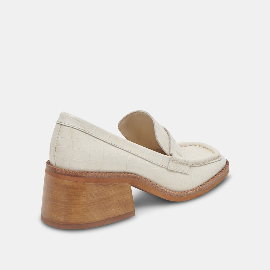 TALIE LOAFERS IVORY EMBOSSED LEATHER - image 3