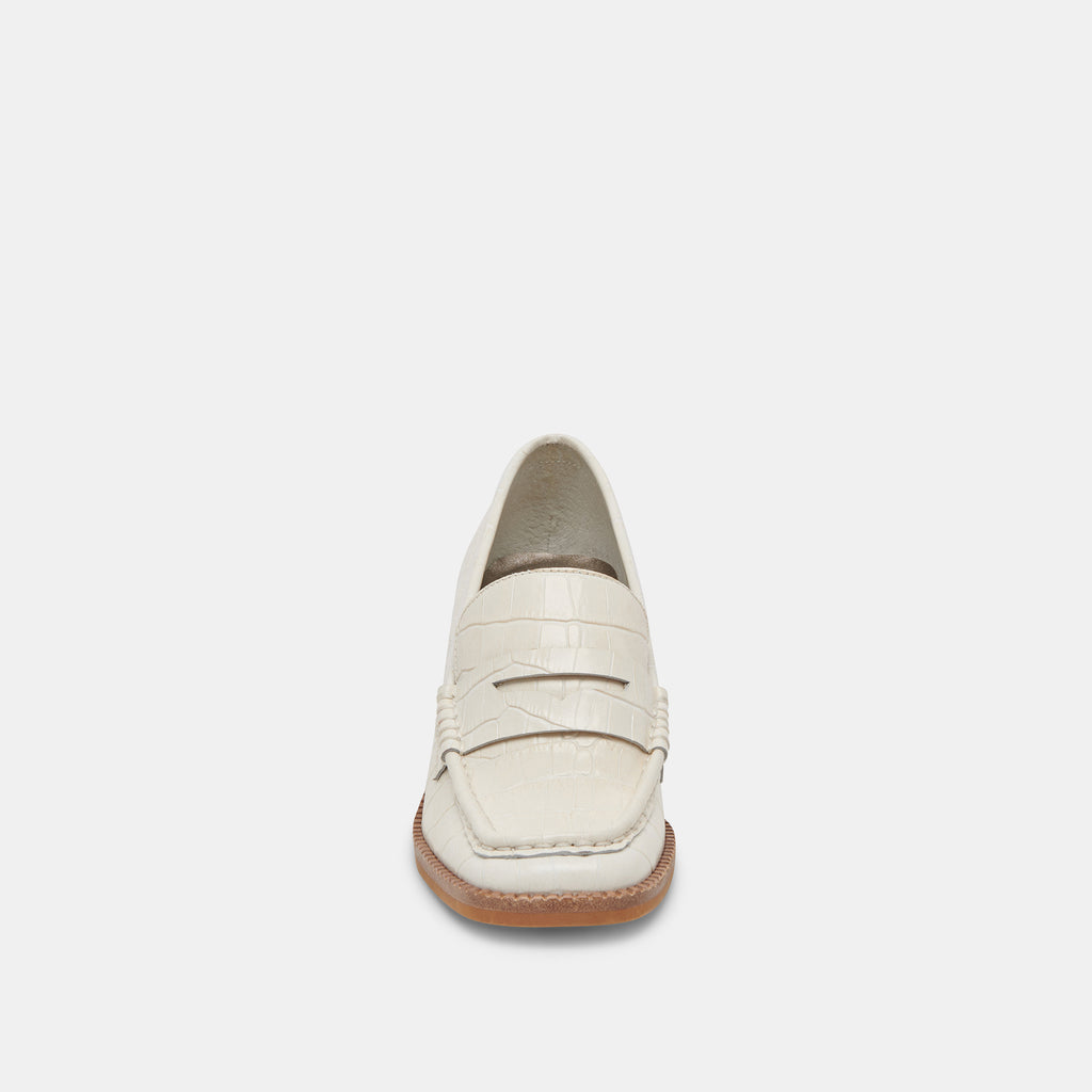 TALIE LOAFERS IVORY EMBOSSED LEATHER - image 6
