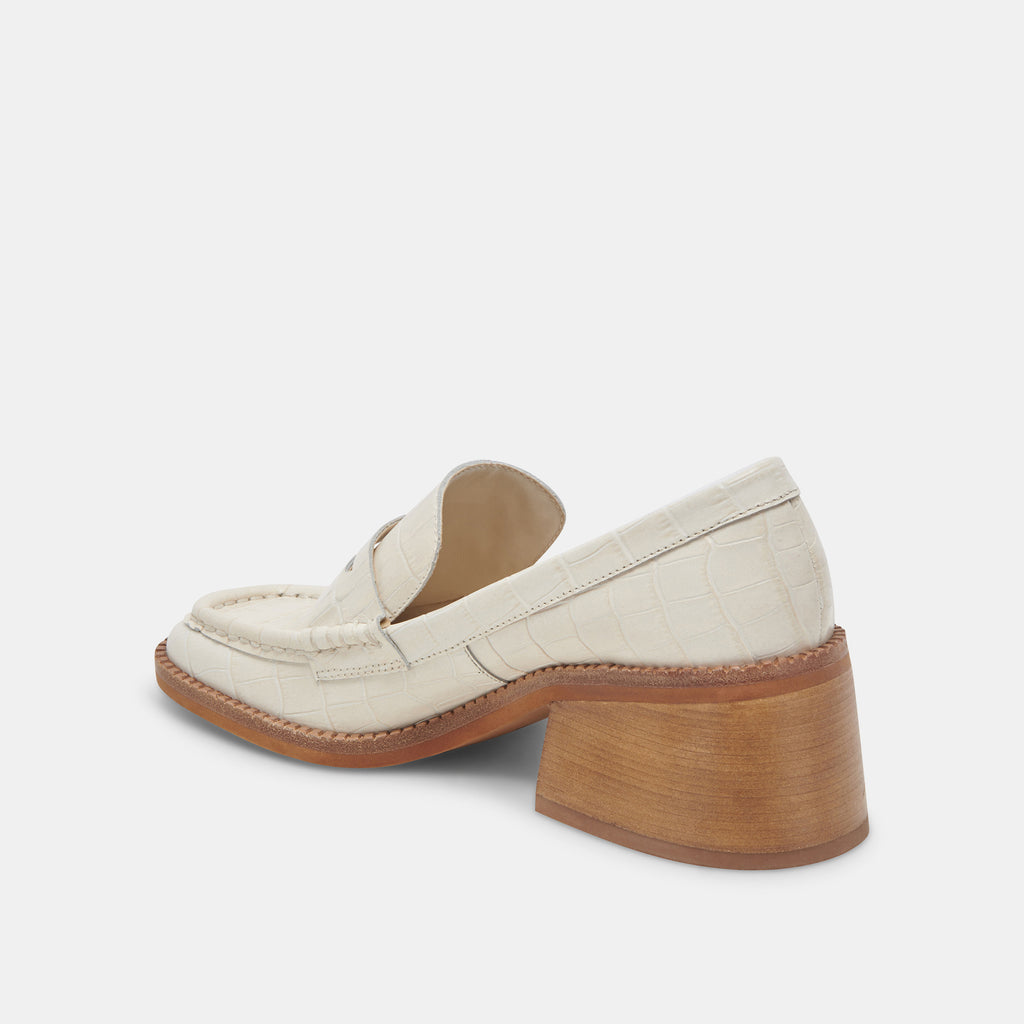 TALIE LOAFERS IVORY EMBOSSED LEATHER - image 5