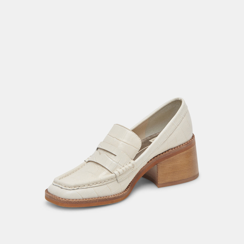 TALIE LOAFERS IVORY EMBOSSED LEATHER - image 4
