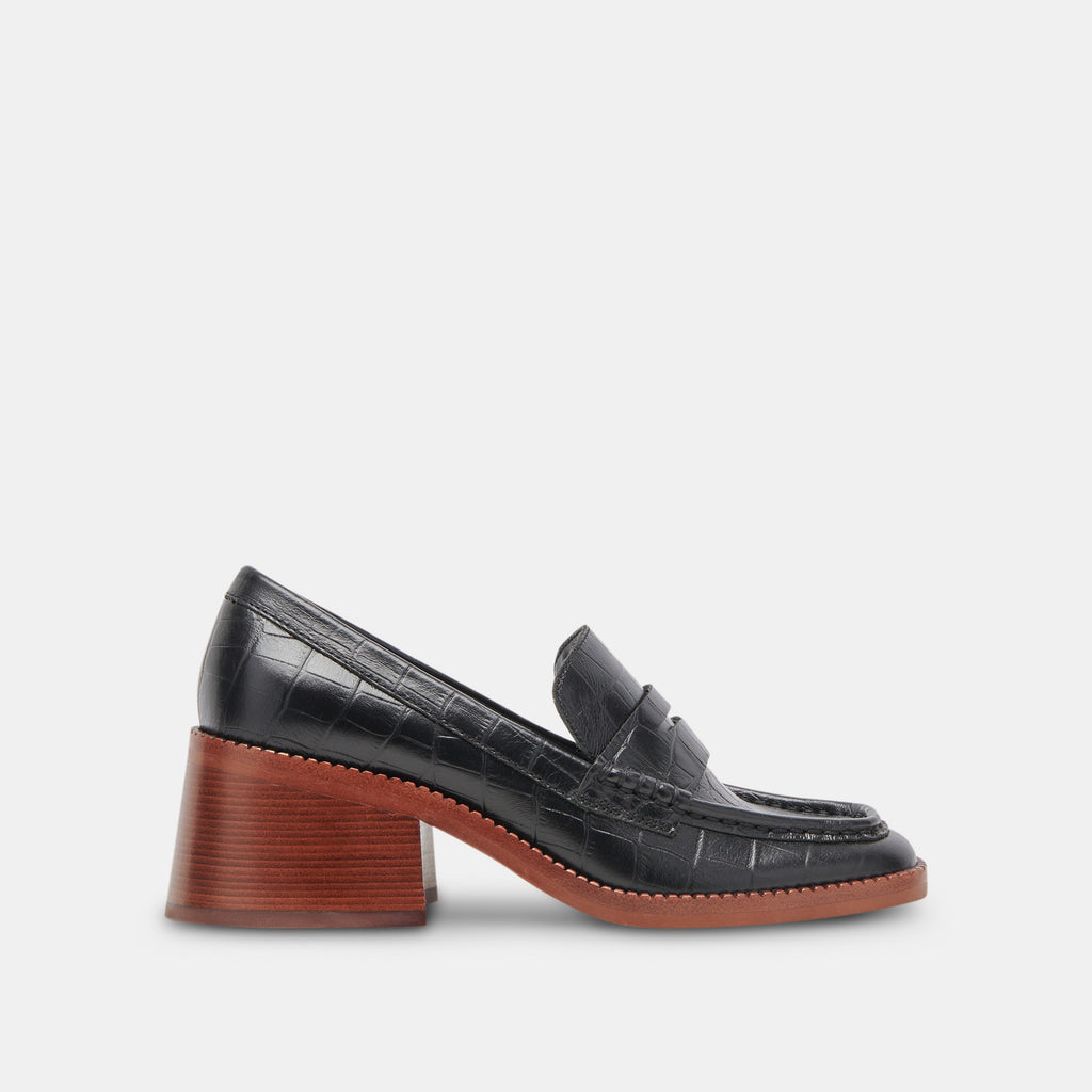 TALIE LOAFERS NOIR EMBOSSED LEATHER - image 1