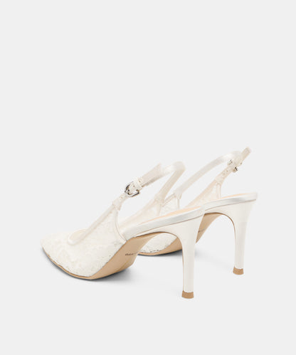 YAMI HEELS TRUE WHITE LACE