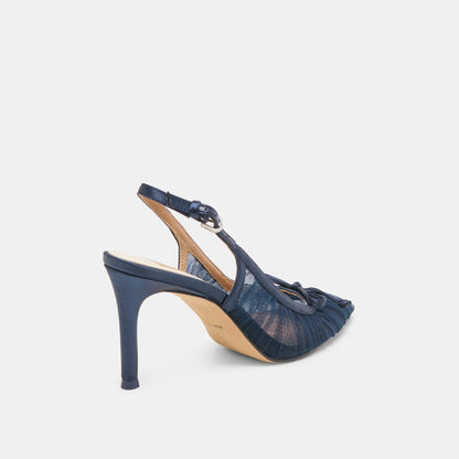 YELA HEELS NAVY TULLE