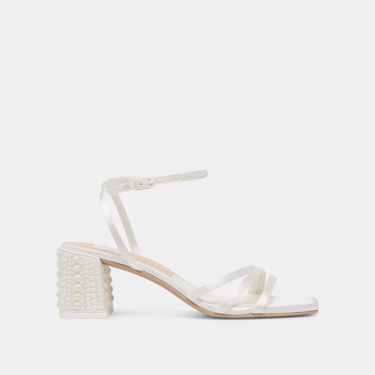 YSABEL PEARL HEELS TRUE SATIN