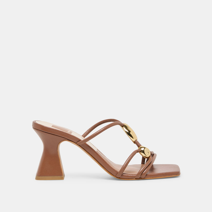 Alayna Cognac Leather Heels | Dolce Vita