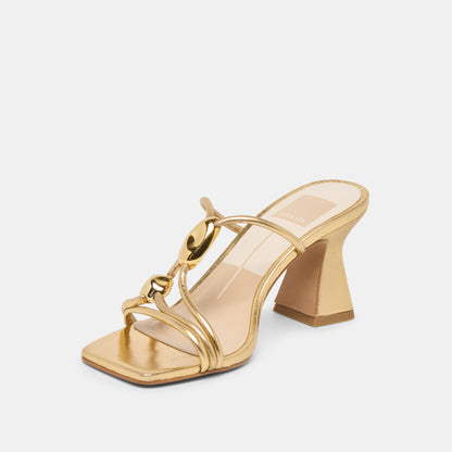 ALAYNA HEELS GOLD LEATHER