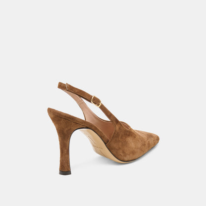 ALINNA HEELS BROWN SUEDE