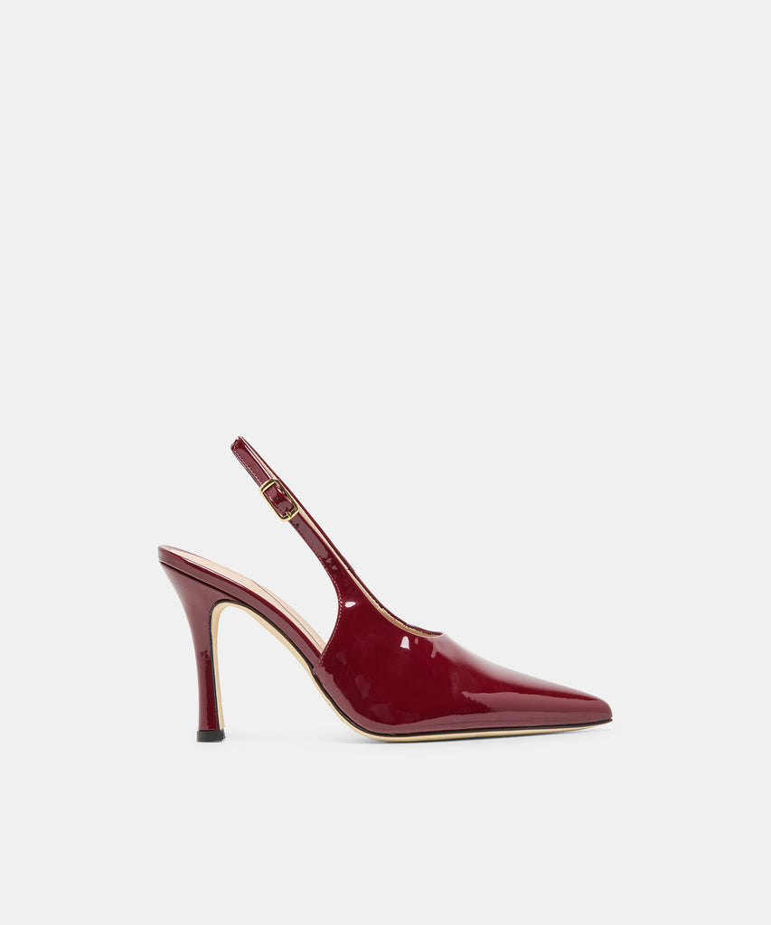 ALINNA Burgundy Patent Leather Closed-Toe Stiletto Heels | Dolce Vita