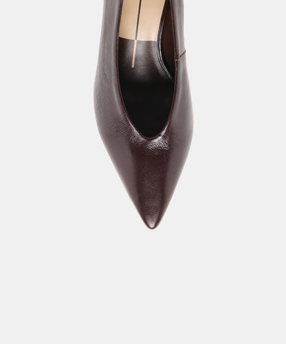 ALWYN HEELS BLACK CHERRY CRINKLE PATENT