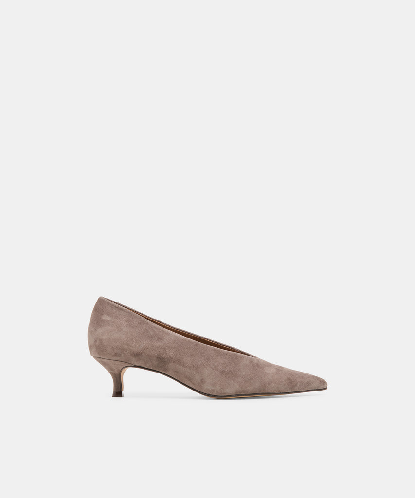 ALWYN Dove Suede Pointed-Toe Kitten Heels | Dolce Vita