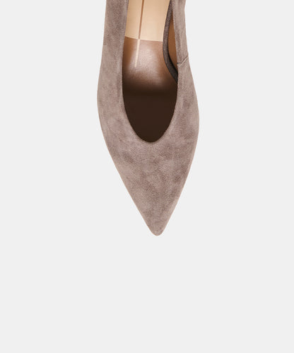 ALWYN HEELS DOVE SUEDE