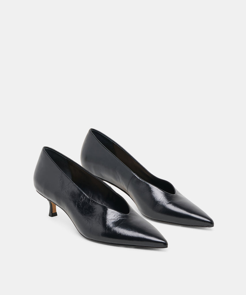 ALWYN HEELS MIDNIGHT CRINKLE PATENT
