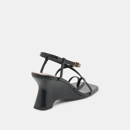 AYLEE WEDGES BLACK LEATHER