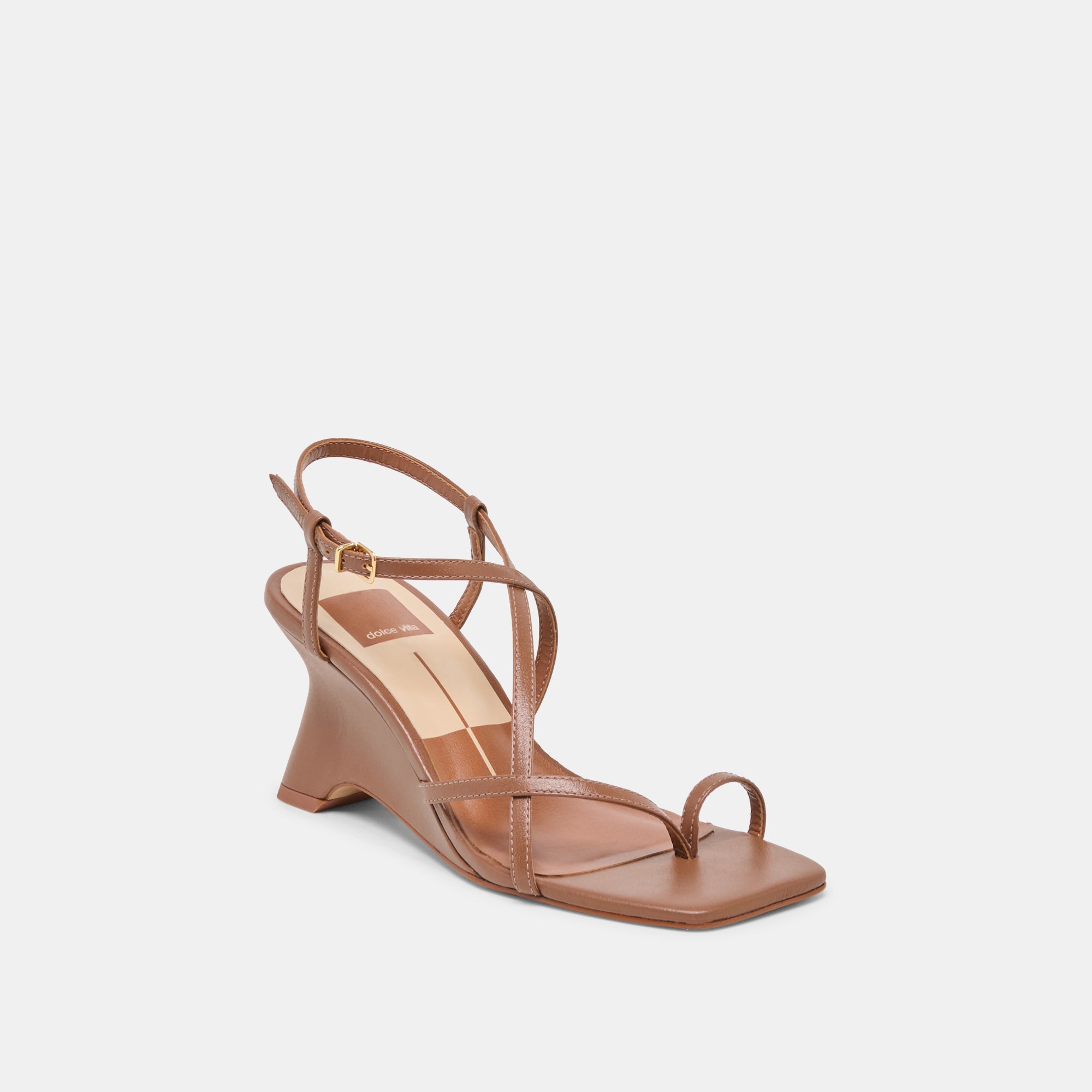 AYLEE WEDGES COGNAC LEATHER