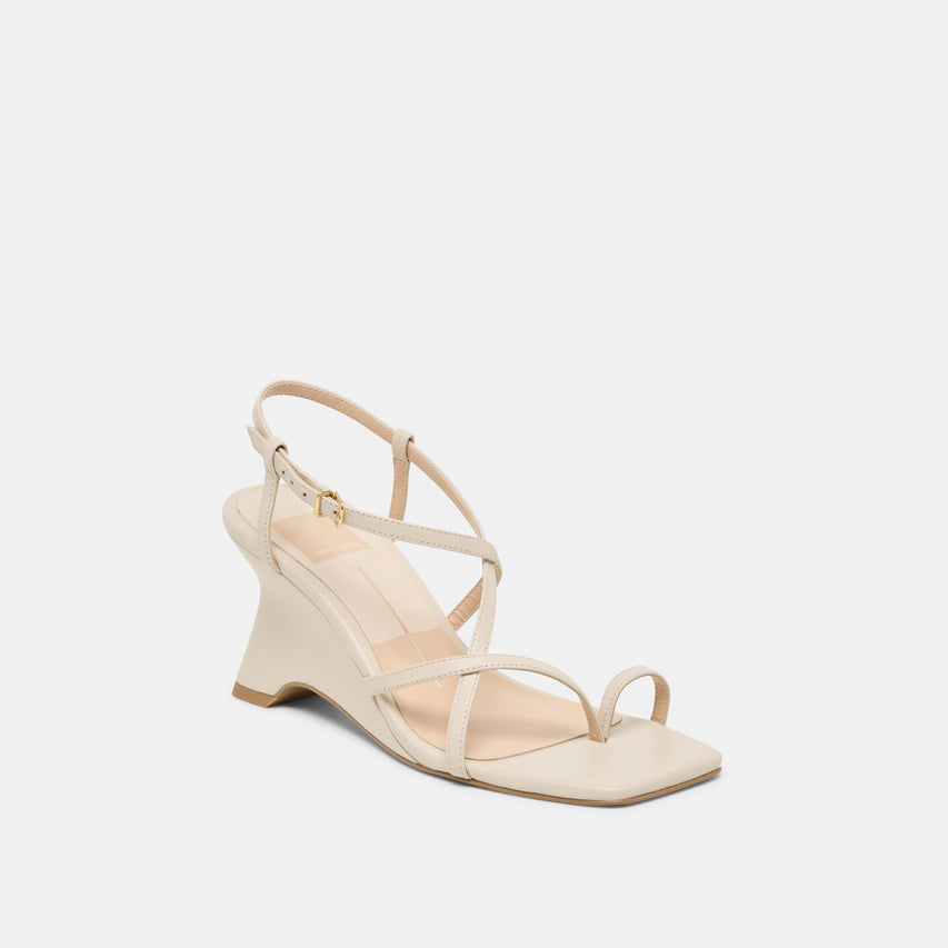 AYLEE WEDGES CREAM LEATHER