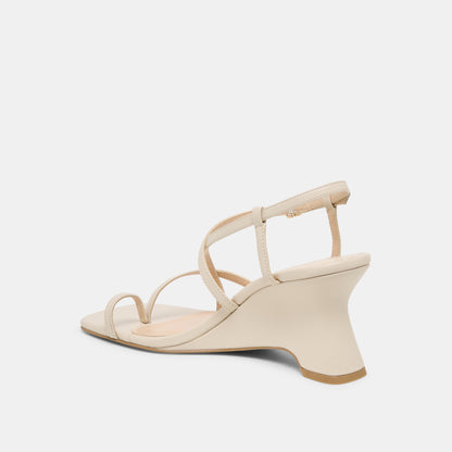 AYLEE WEDGES CREAM LEATHER