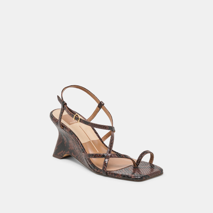 AYLEE WEDGES JAVA EMBOSSED LEATHER