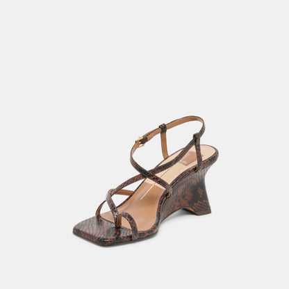 AYLEE WEDGES JAVA EMBOSSED LEATHER