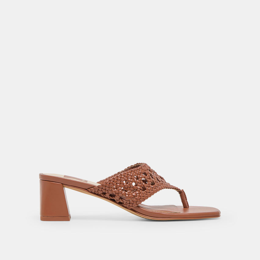 BARLO HEELS COGNAC WOVEN STELLA