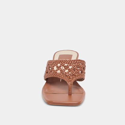 BARLO HEELS COGNAC WOVEN STELLA