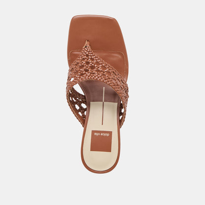 BARLO HEELS COGNAC WOVEN STELLA