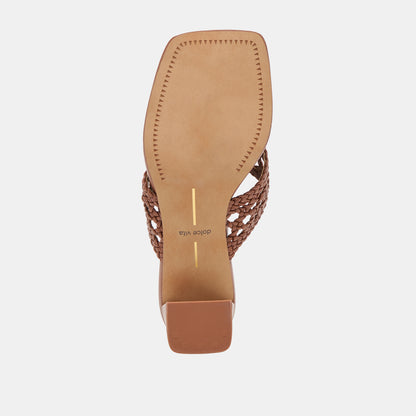 BARLO HEELS COGNAC WOVEN STELLA