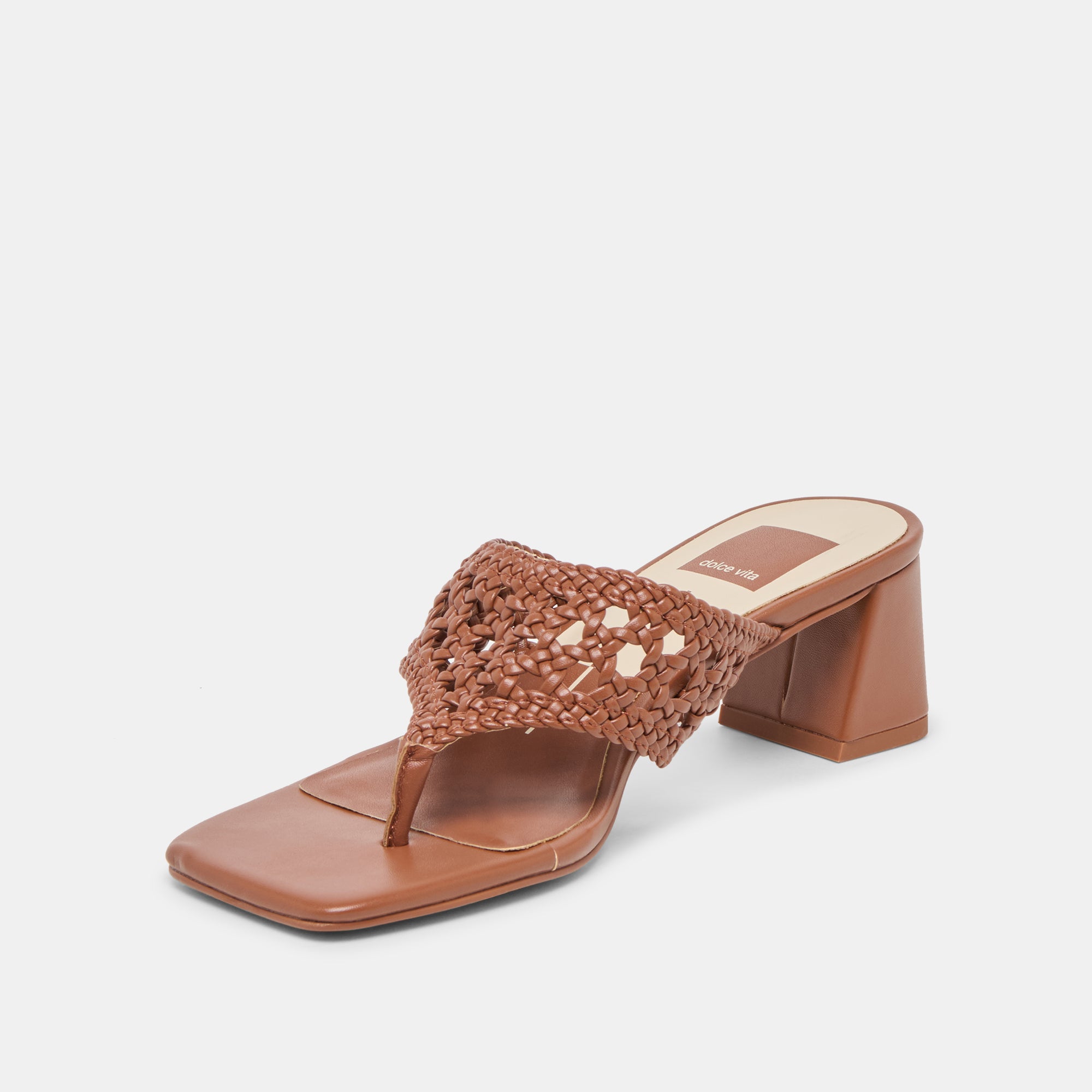 BARLO HEELS COGNAC WOVEN STELLA
