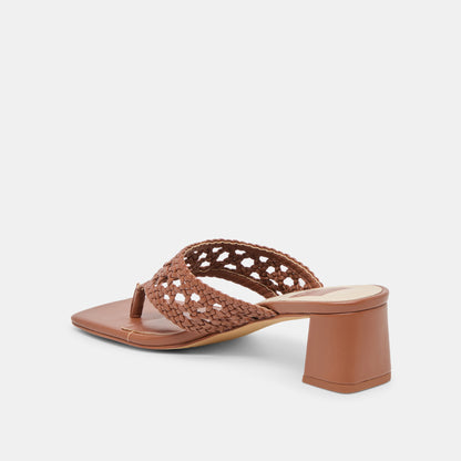 BARLO HEELS COGNAC WOVEN STELLA