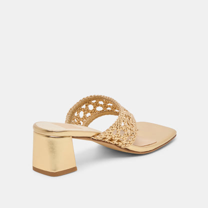 BARLO HEELS GOLD WOVEN STELLA