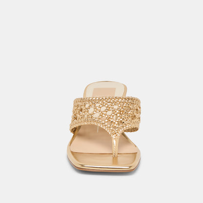 BARLO HEELS GOLD WOVEN STELLA