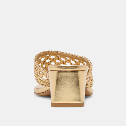 BARLO HEELS GOLD WOVEN STELLA
