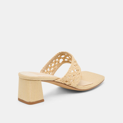 BARLO HEELS LT NATURAL WOVEN RAFFIA