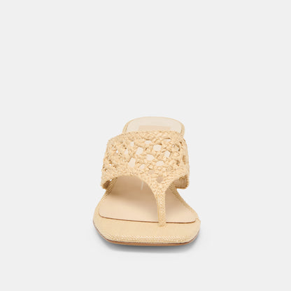 BARLO HEELS LT NATURAL WOVEN RAFFIA