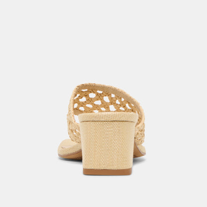 BARLO HEELS LT NATURAL WOVEN RAFFIA