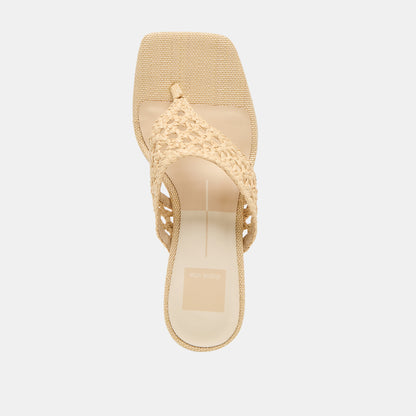 BARLO HEELS LT NATURAL WOVEN RAFFIA