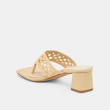 BARLO HEELS LT NATURAL WOVEN RAFFIA