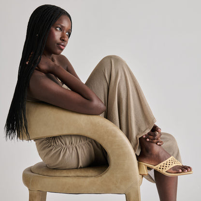 BARLO HEELS LT NATURAL WOVEN RAFFIA