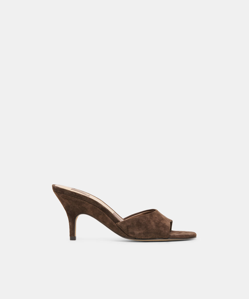 BELEN HEELS DK BROWN SUEDE