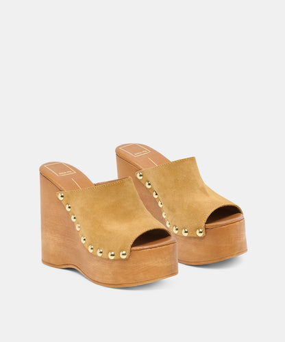 BIRK WEDGES TAN SUEDE