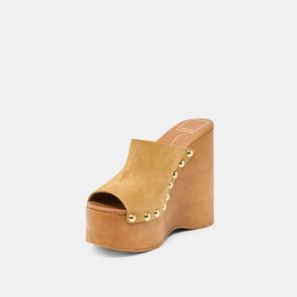 BIRK WEDGES TAN SUEDE