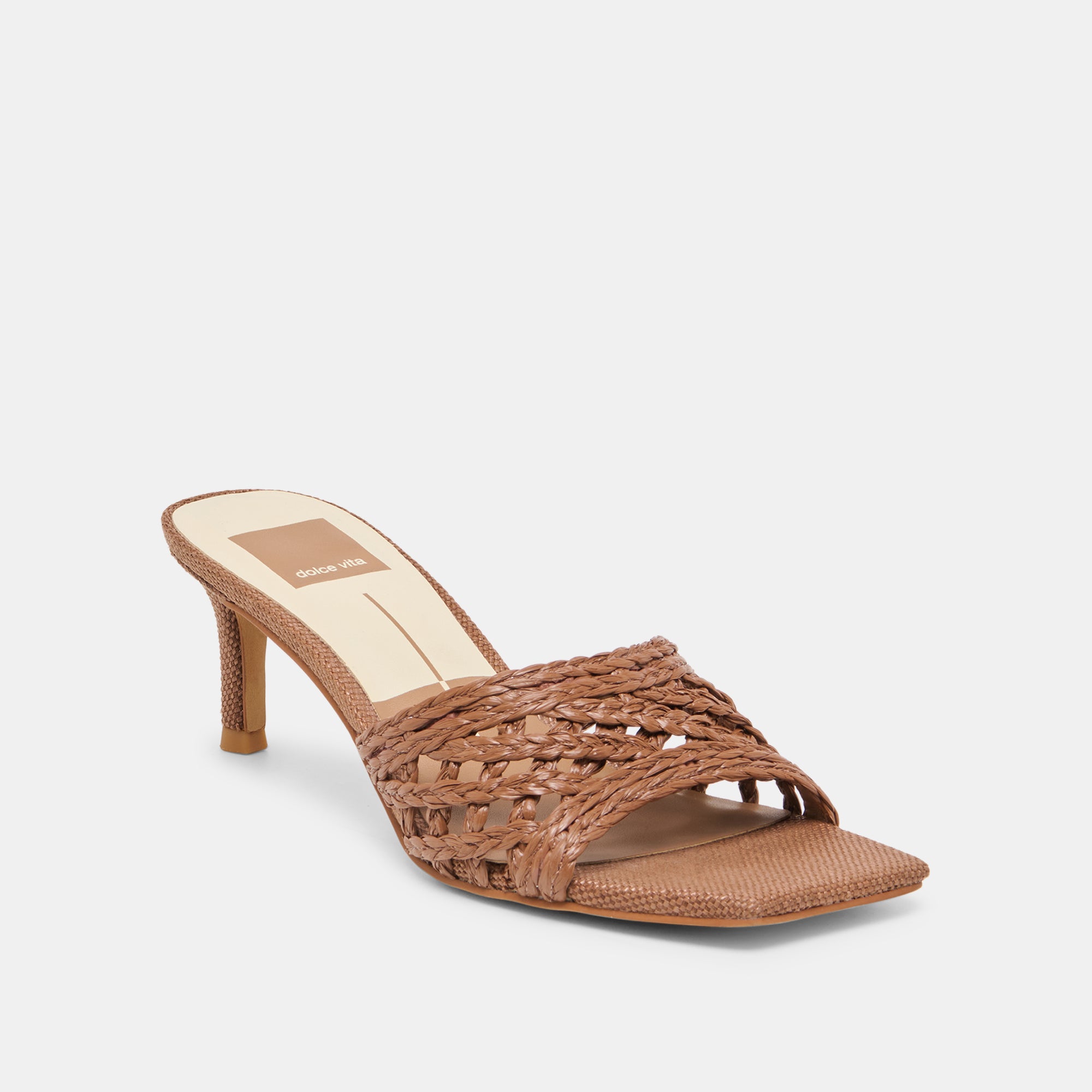 BOWEN HEELS COGNAC RAFFIA
