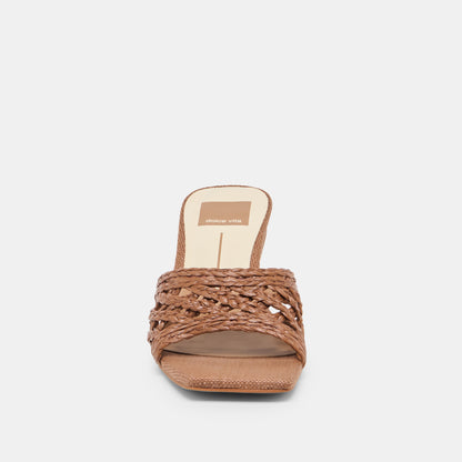 BOWEN HEELS COGNAC RAFFIA